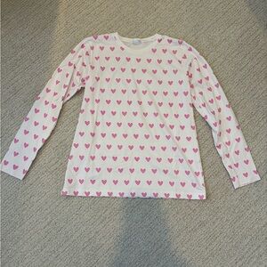 LAKE Women’s Pink Heart Pajama Top